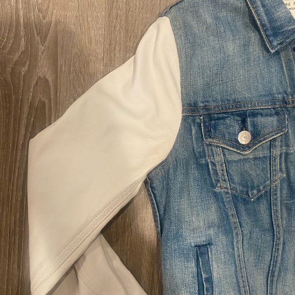 Rag & Bone denim/ leather sleeve jacket size s - Picture 3 of 16